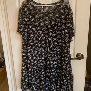 AUW Black Floral Dress
